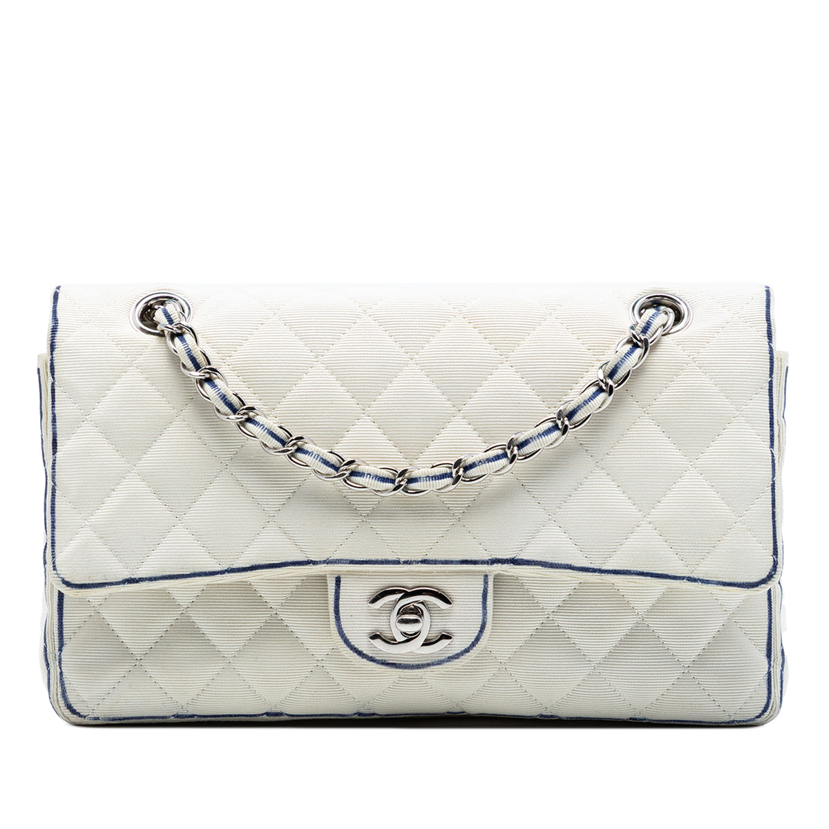 Medium Classic Printed Grosgrain Double Flap