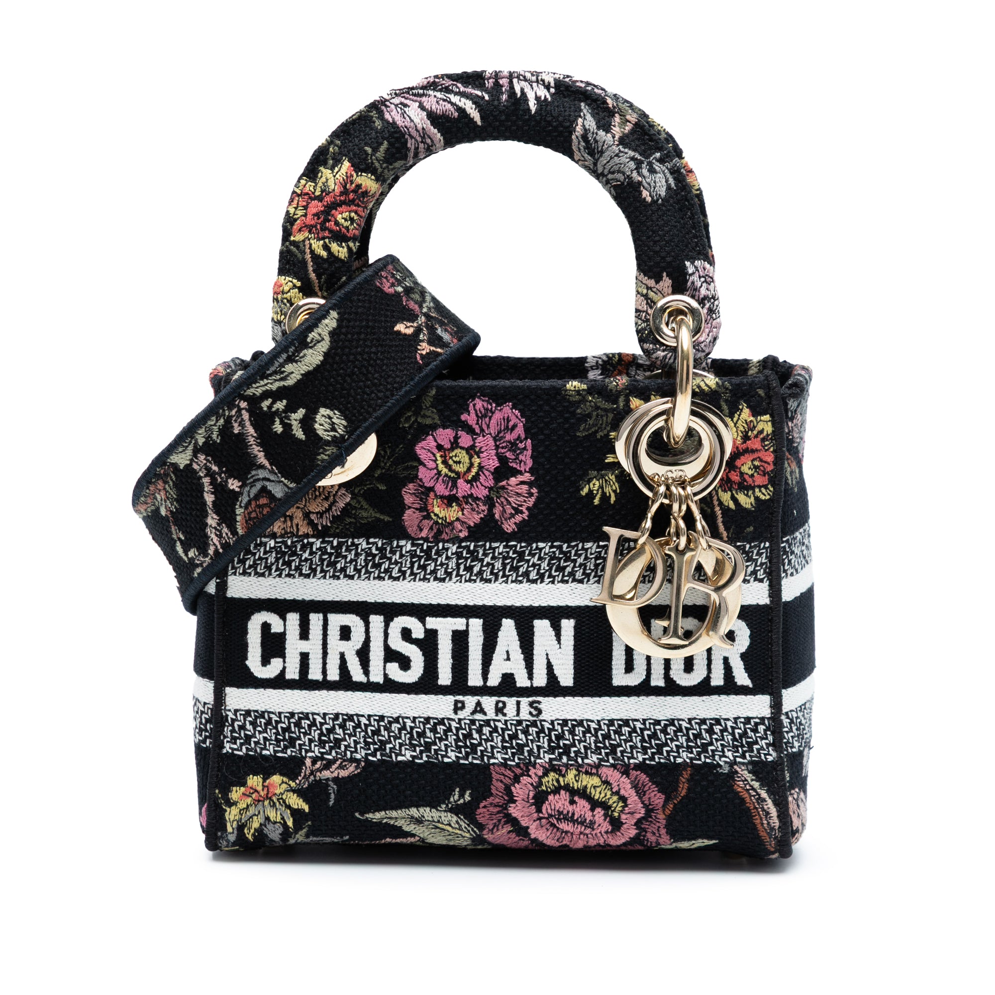 Mini Embroidered Canvas Mille Fleurs Lady D Lite