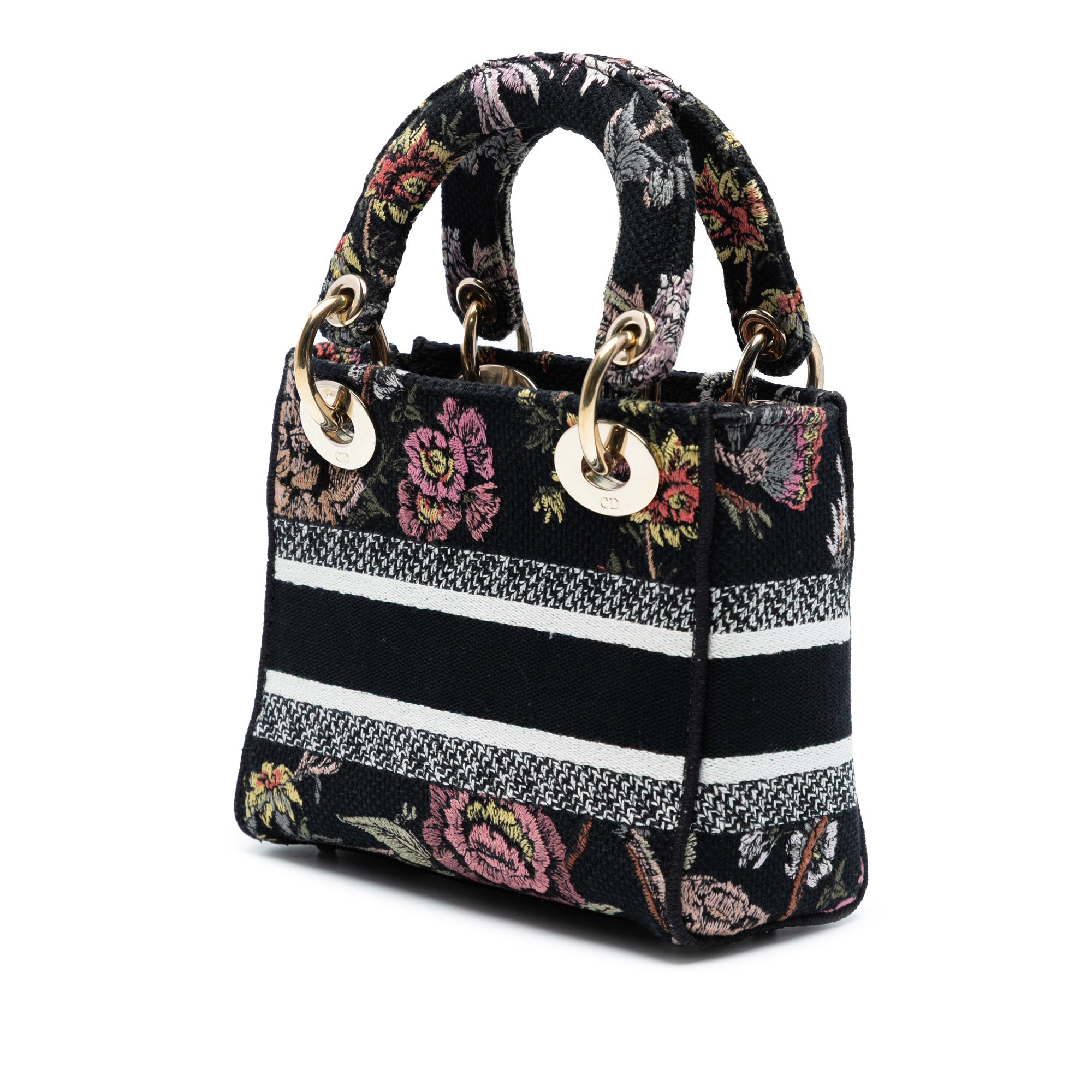 Mini Embroidered Canvas Mille Fleurs Lady D Lite