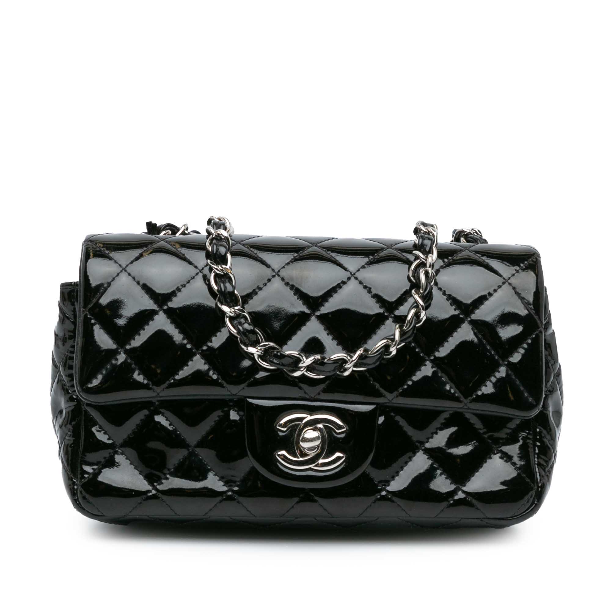 Mini Rectangular Classic Patent Single Flap