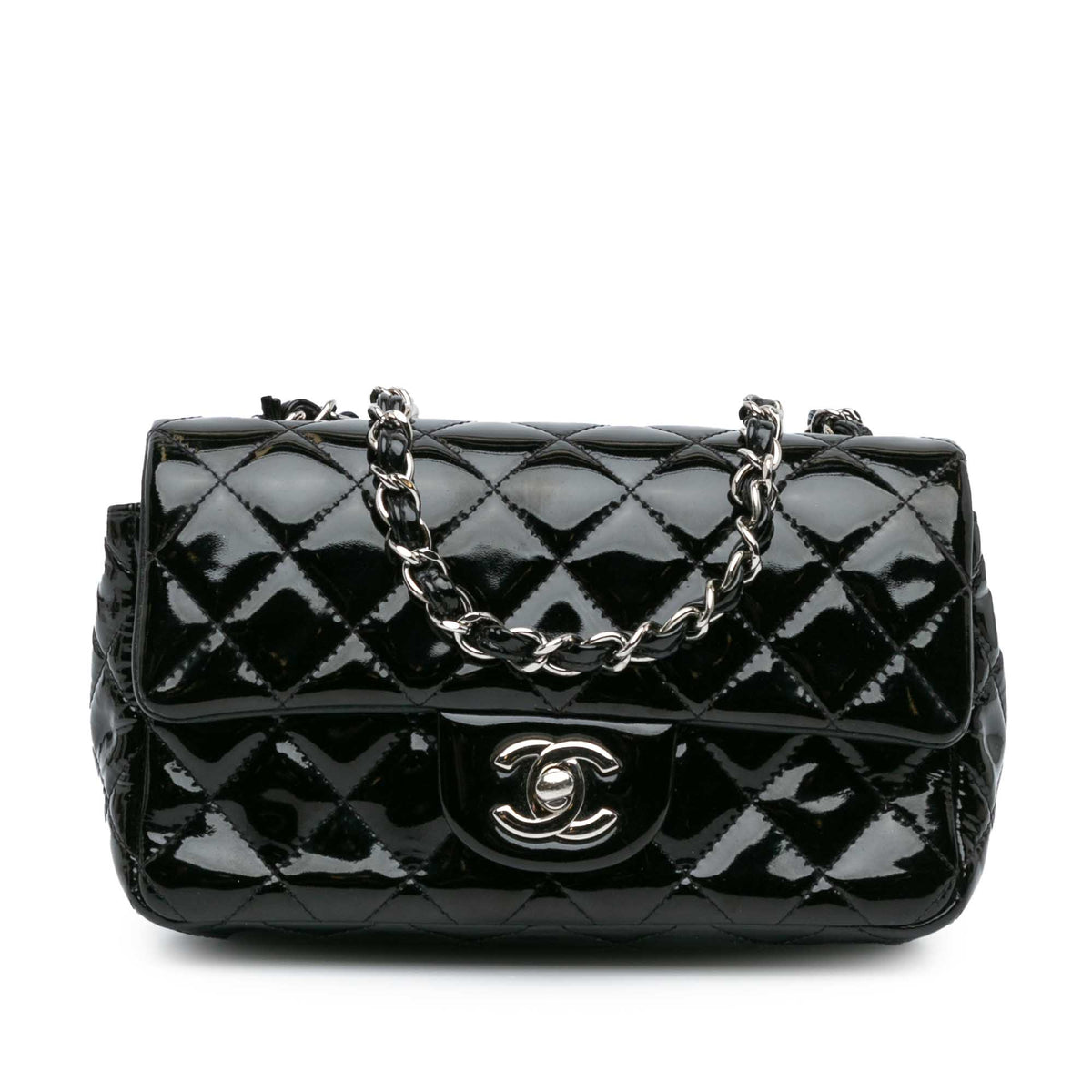 Mini Rectangular Classic Patent Single Flap