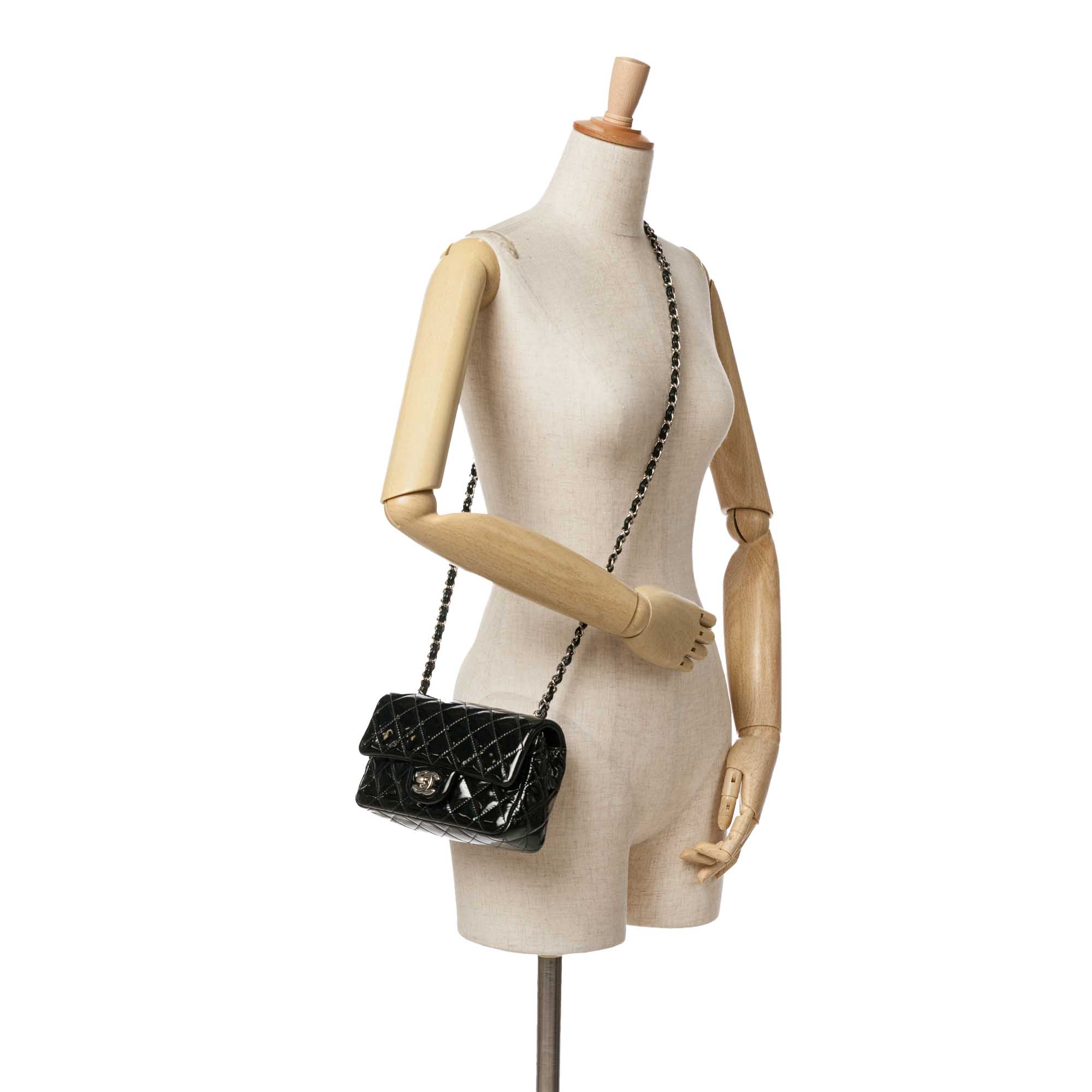 Mini Rectangular Classic Patent Single Flap