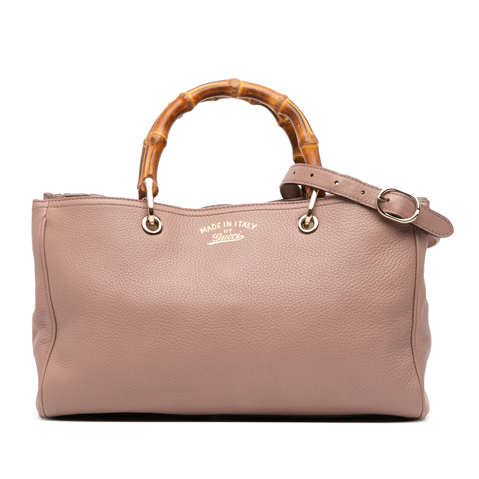 Medium Calfskin Bamboo Shopper Satchel