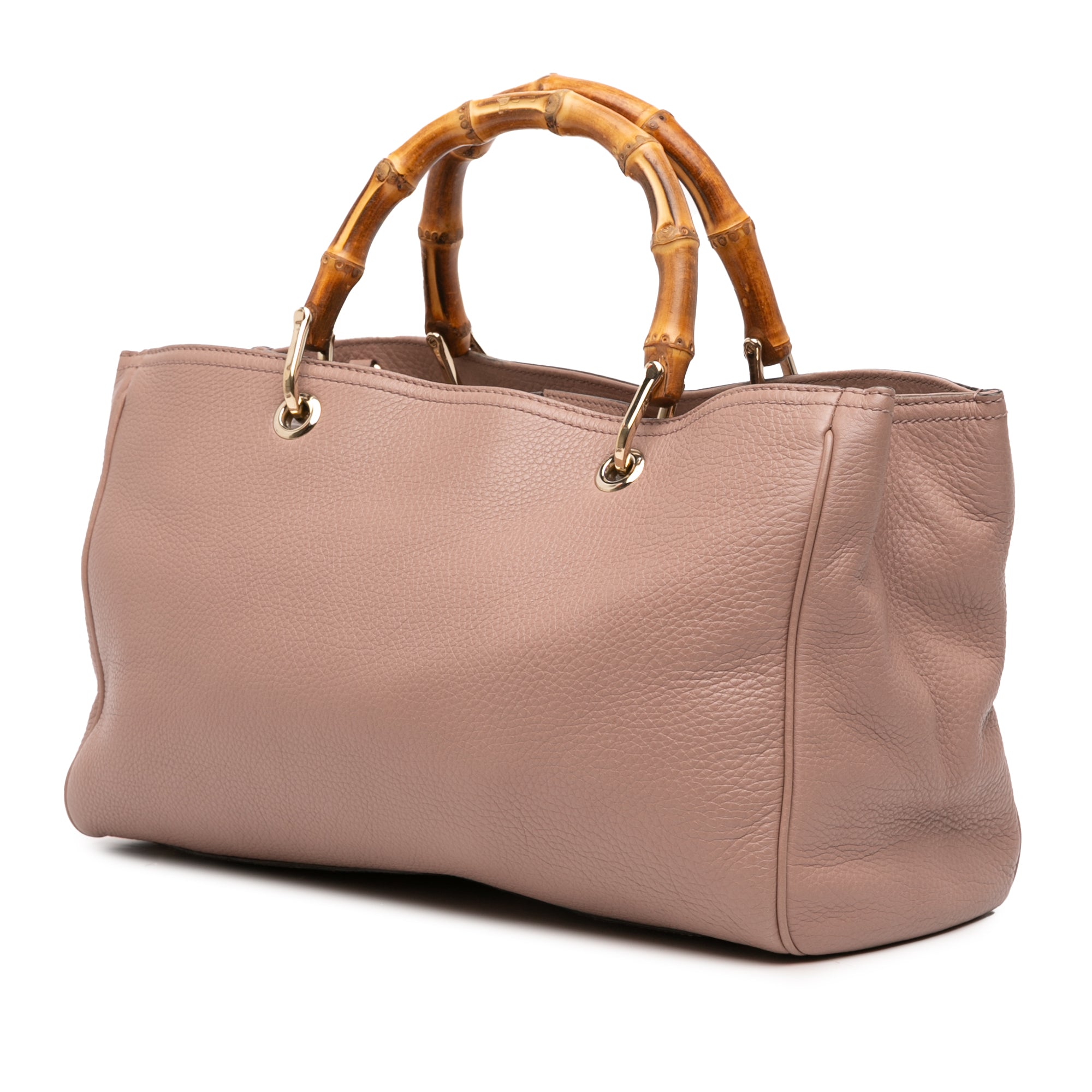 Medium Calfskin Bamboo Shopper Satchel