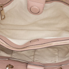 Medium Calfskin Bamboo Shopper Satchel