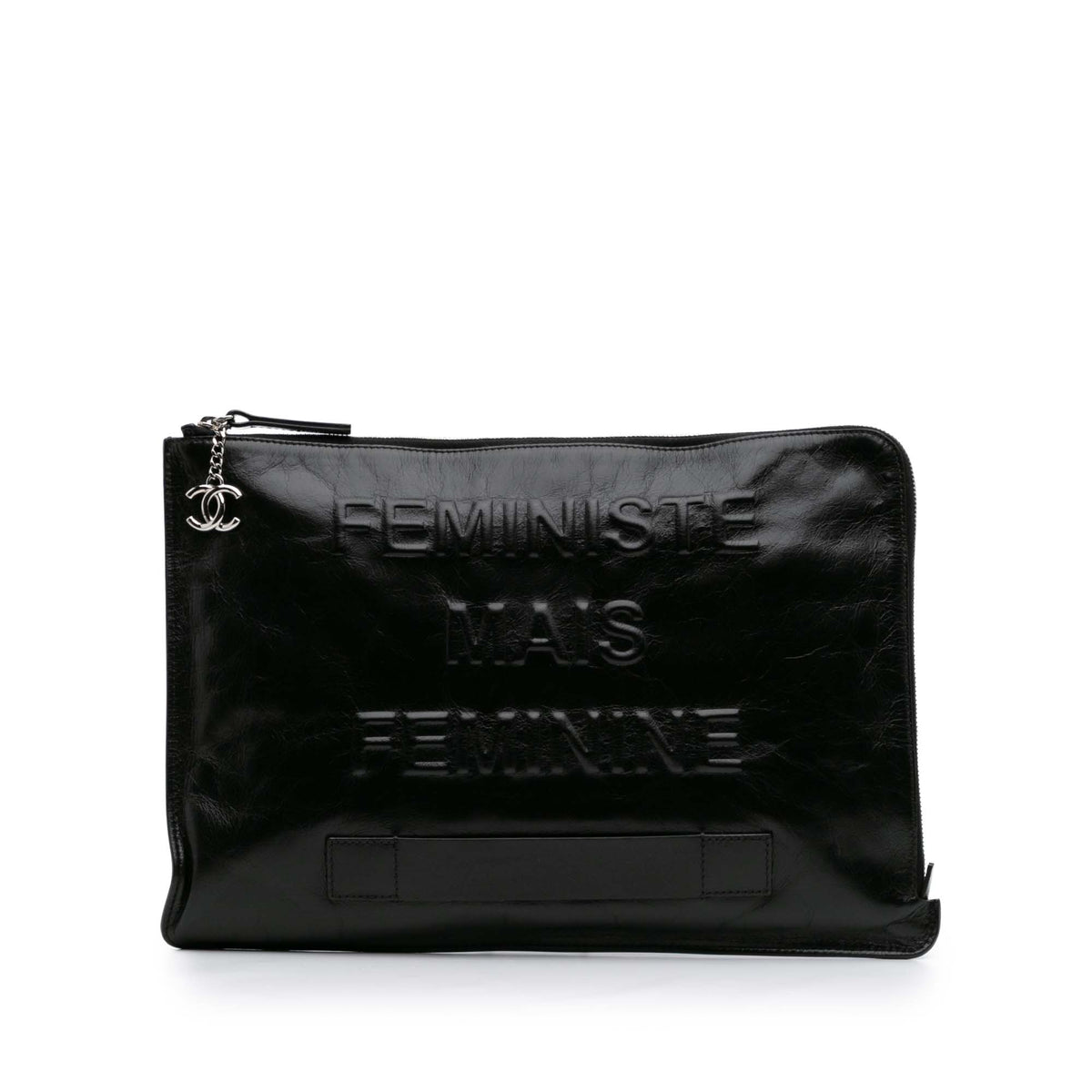 Large Calfskin Feministe Maize Feminine Pouch