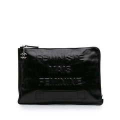 Large Calfskin Feministe Maize Feminine Pouch