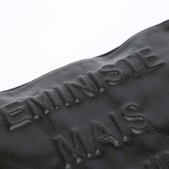 Large Calfskin Feministe Maize Feminine Pouch