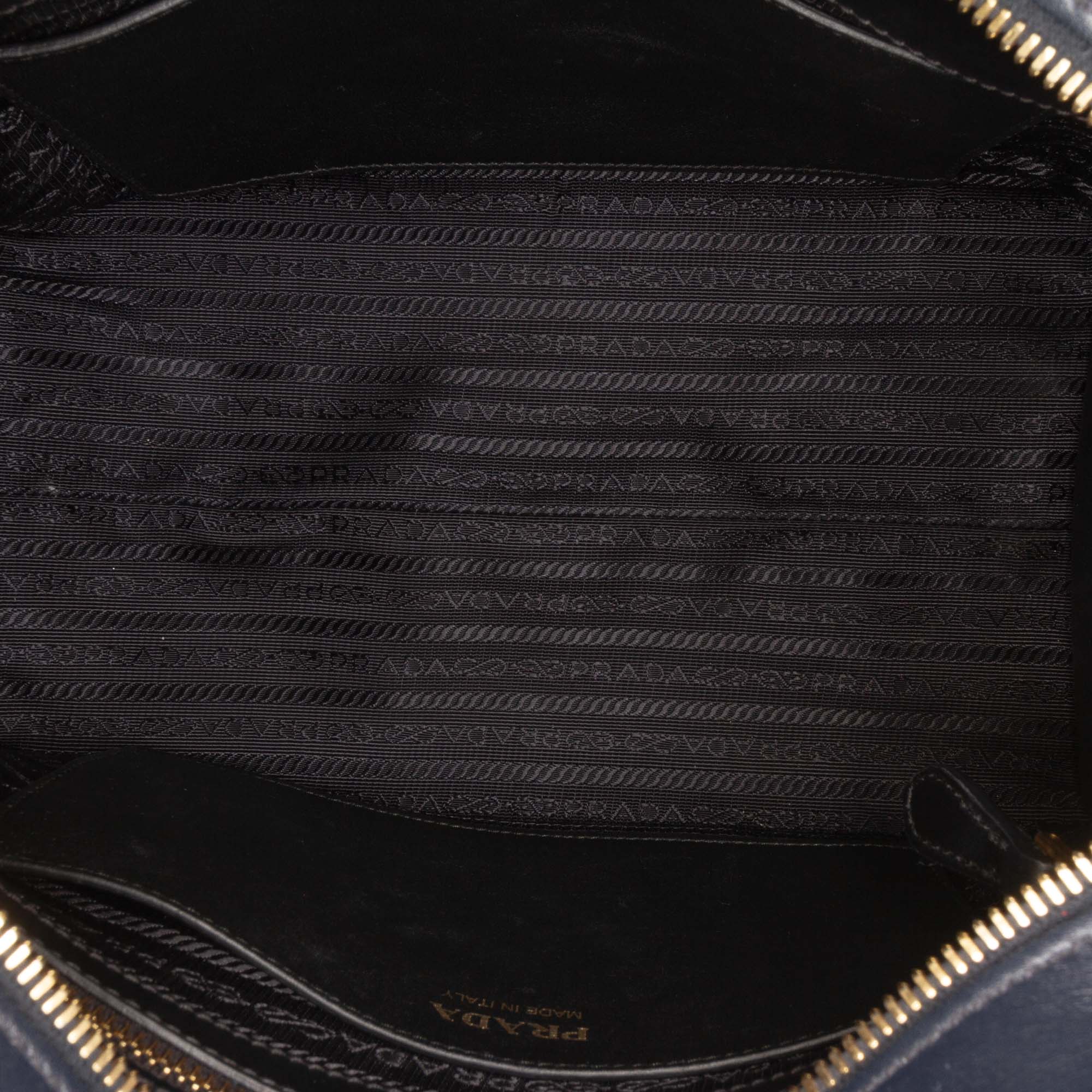 Medium Saffiano Trimmed City Calf Greca Esplanade Satchel