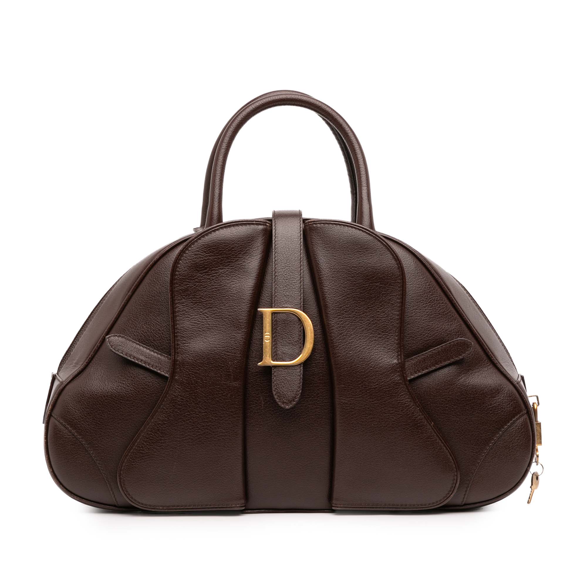 Calfskin Double Saddle Bowler Bag