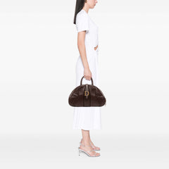 Calfskin Double Saddle Bowler Bag