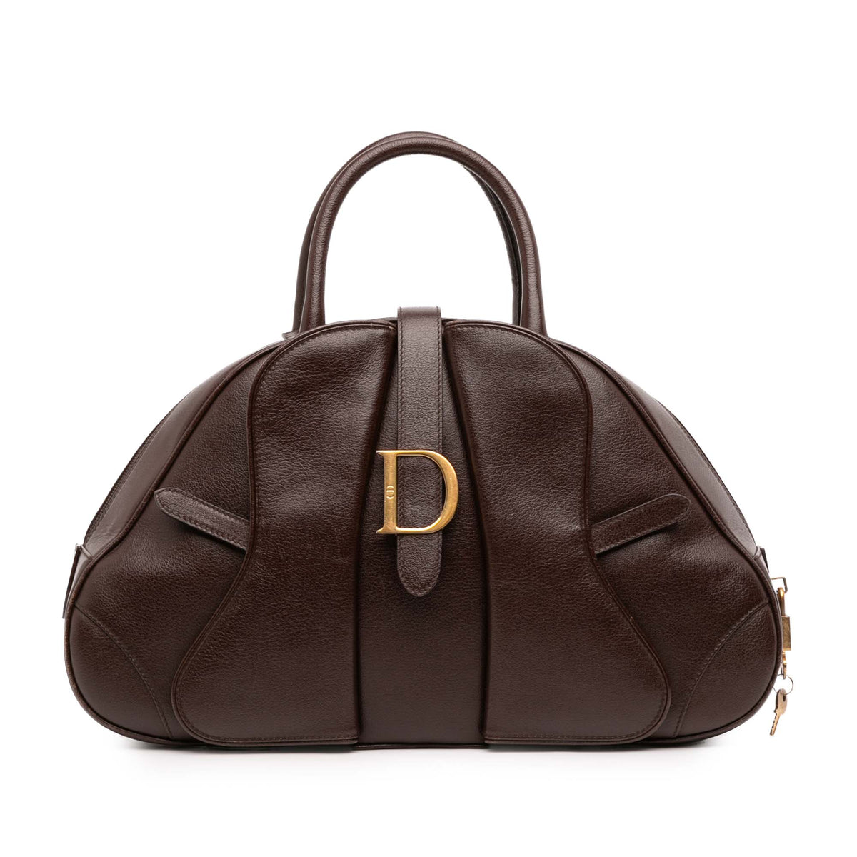 Calfskin Double Saddle Bowler Bag