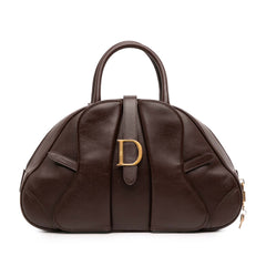 Calfskin Double Saddle Bowler Bag