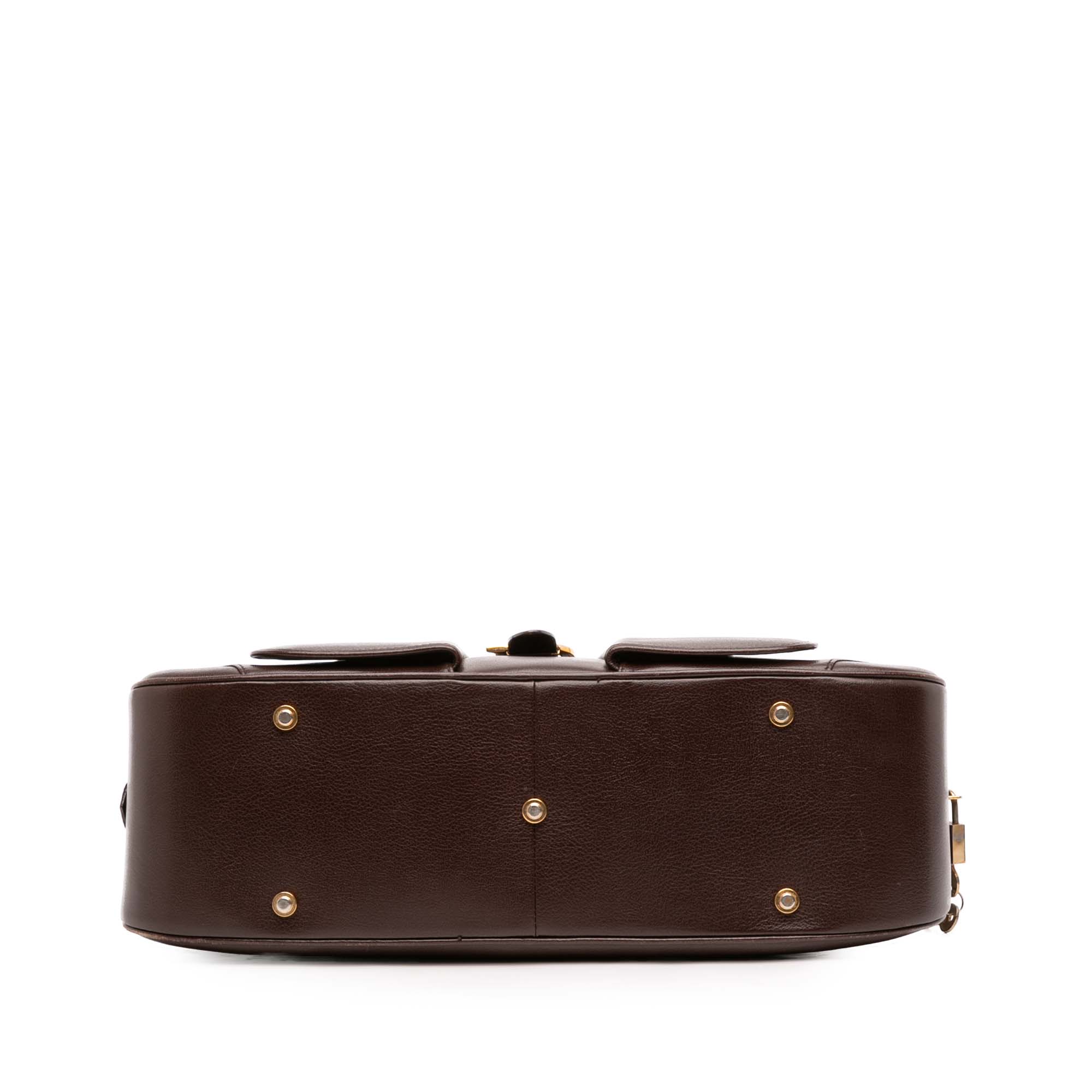 Calfskin Double Saddle Bowler Bag