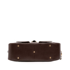 Calfskin Double Saddle Bowler Bag