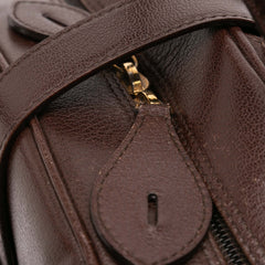 Calfskin Double Saddle Bowler Bag