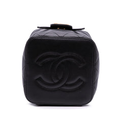 Small CC Quilted Calfskin Vanity Case with Chain