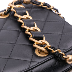 Small CC Quilted Calfskin Vanity Case with Chain