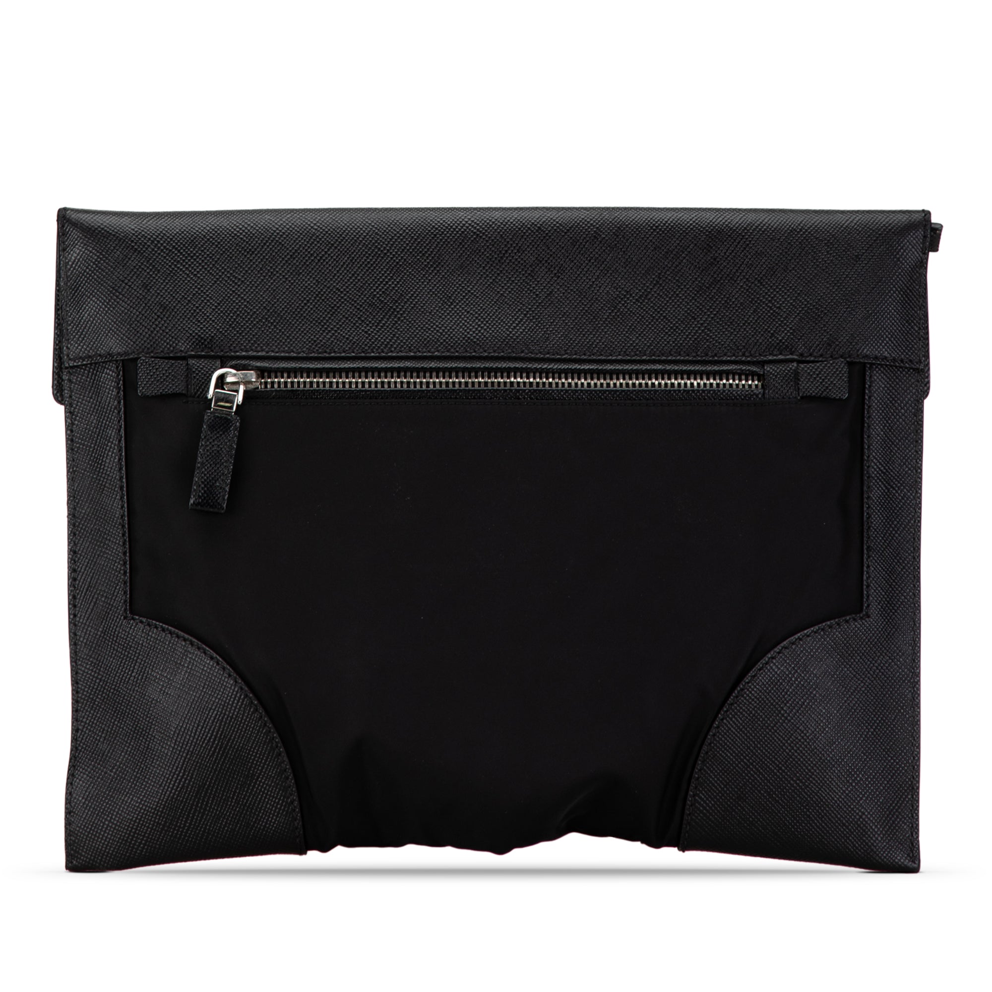 Saffiano Trimmed Tessuto Clutch_2