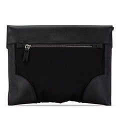 Saffiano Trimmed Tessuto Clutch_2