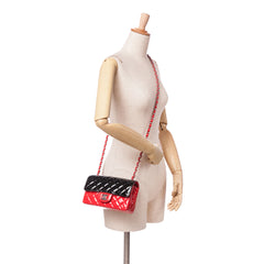 Mini Rectangular Bicolor Patent Single Flap