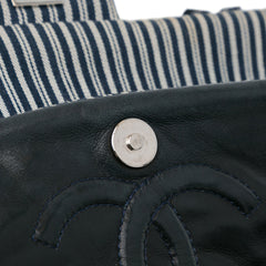 Medium Classic Canvas Sequin Stripes Double Flap