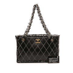 CC Quilted Calfskin Tweedy Shopping Tote
