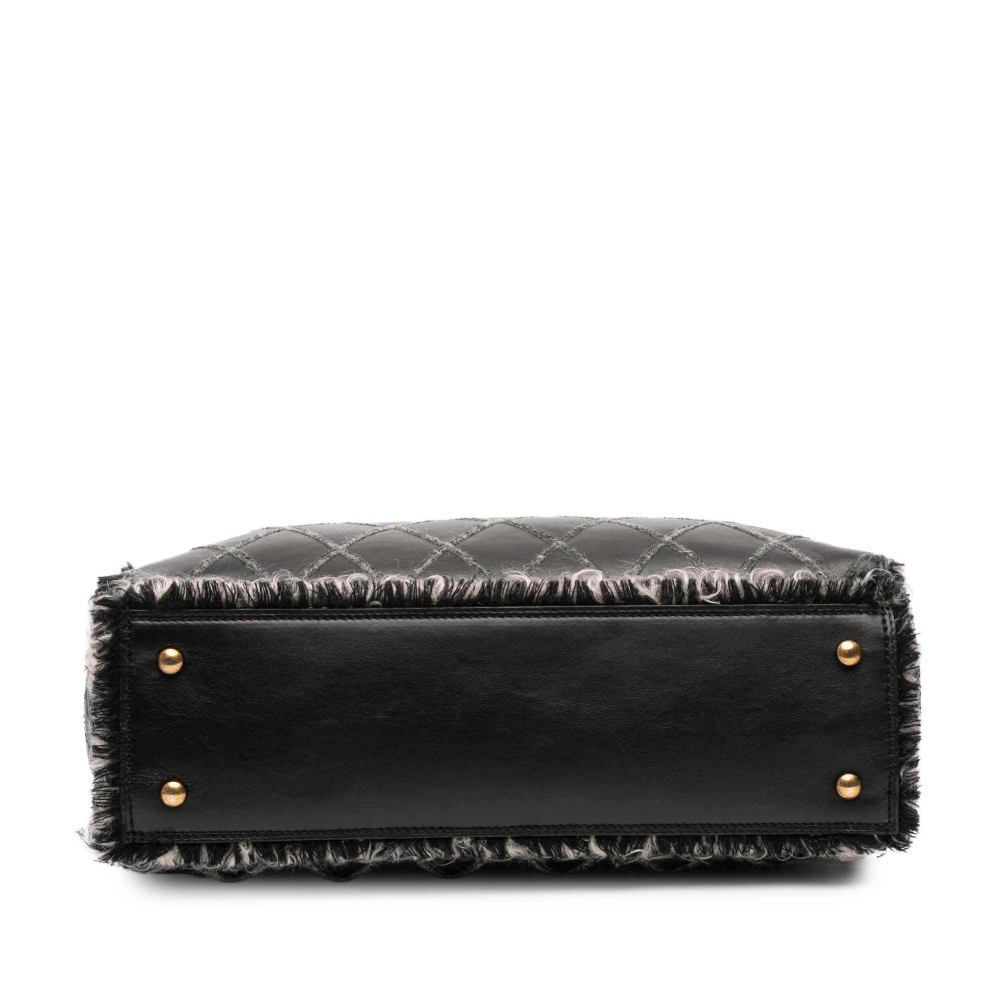 CC Quilted Calfskin Tweedy Shopping Tote