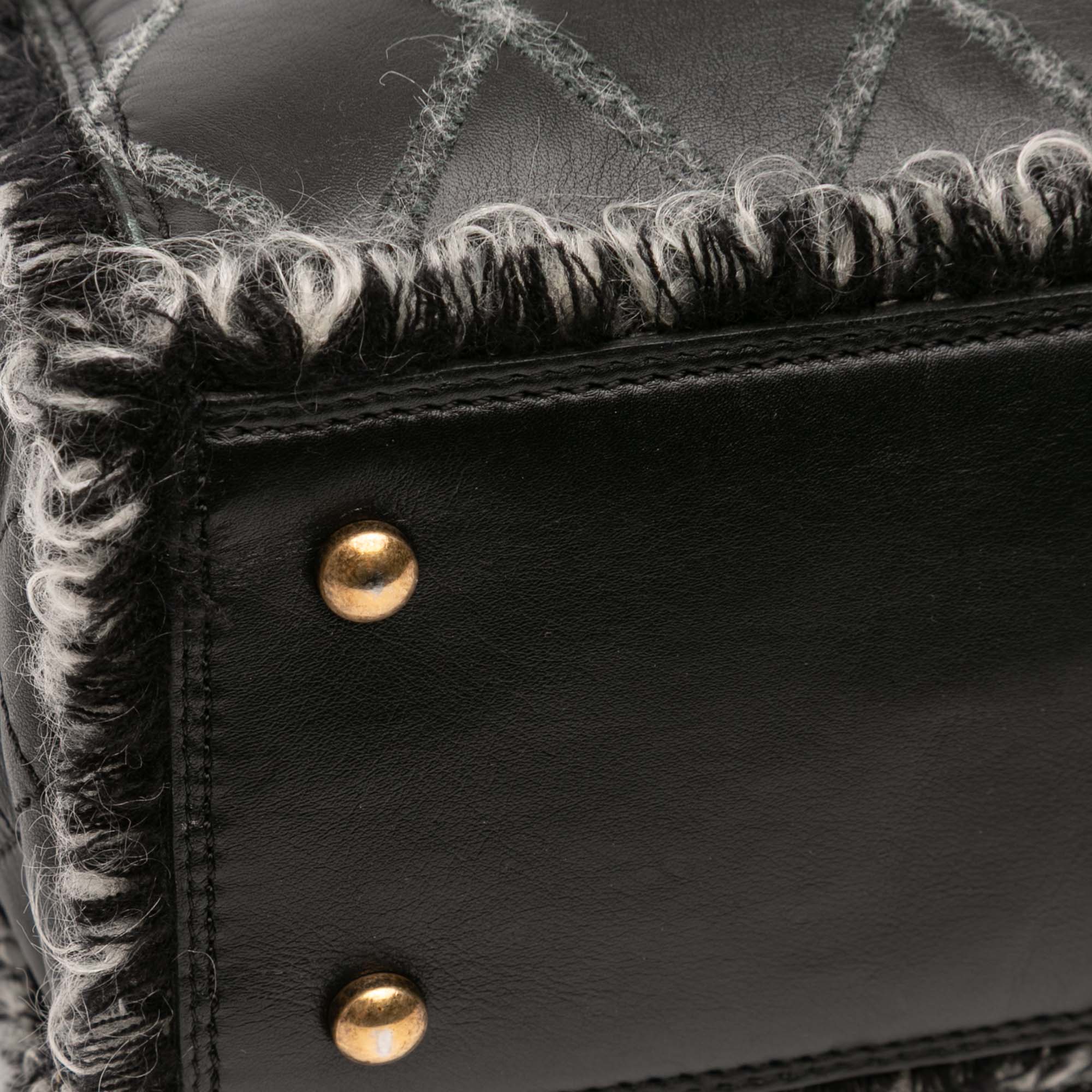 CC Quilted Calfskin Tweedy Shopping Tote