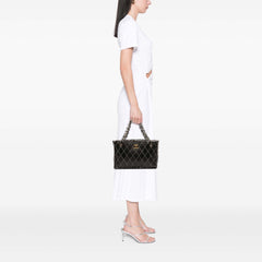 CC Quilted Calfskin Tweedy Shopping Tote