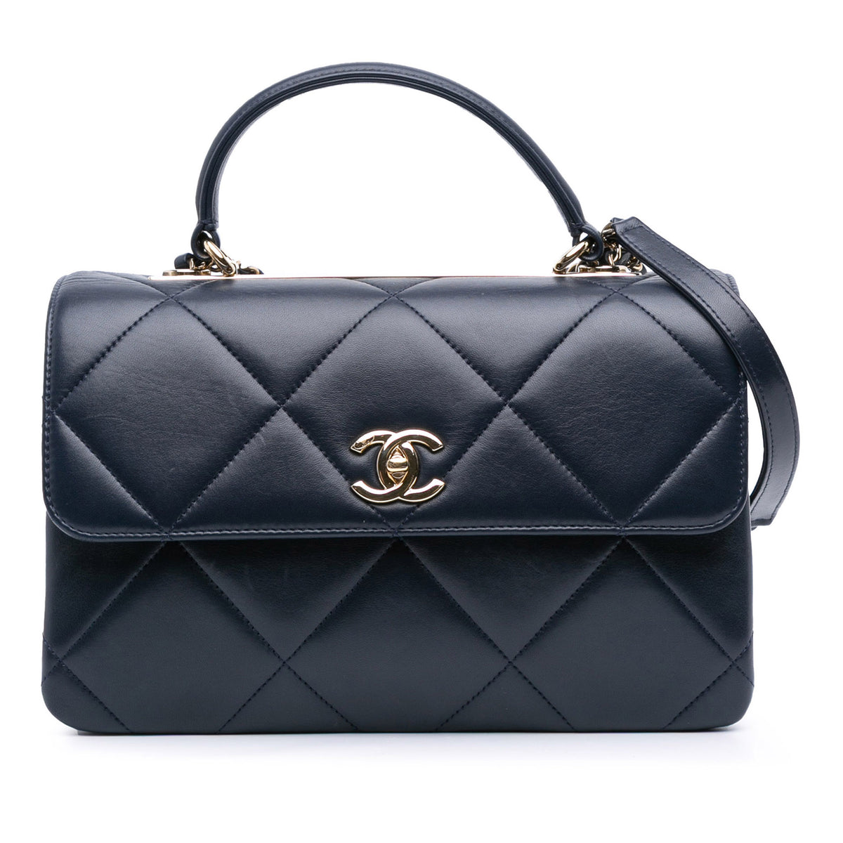 Medium Lambskin Trendy CC Top Handle Bag