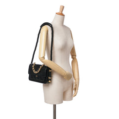 Crumpled Calfskin En Vogue Rope Flap