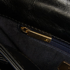 Crumpled Calfskin En Vogue Rope Flap