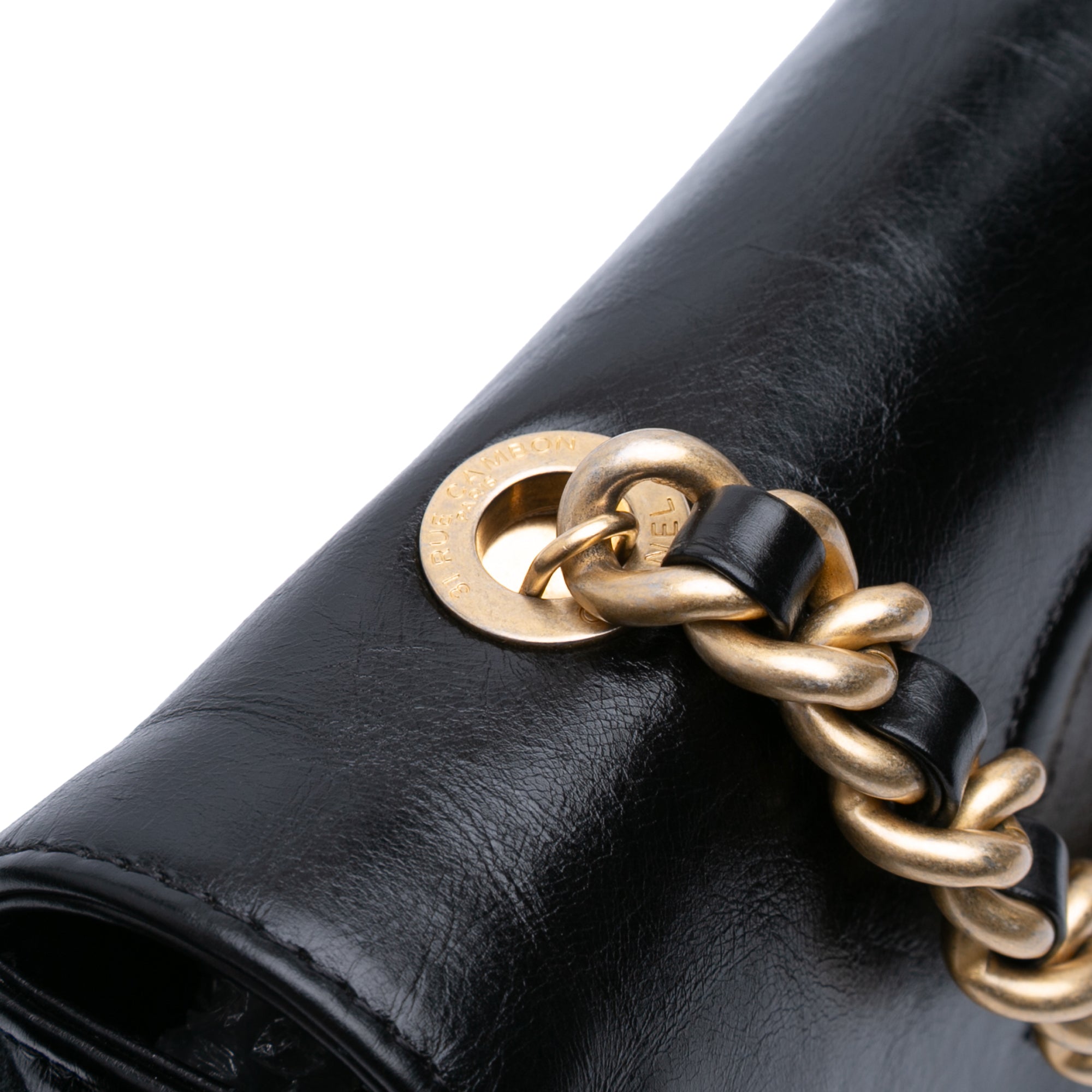 Crumpled Calfskin En Vogue Rope Flap