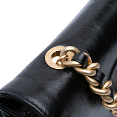 Crumpled Calfskin En Vogue Rope Flap