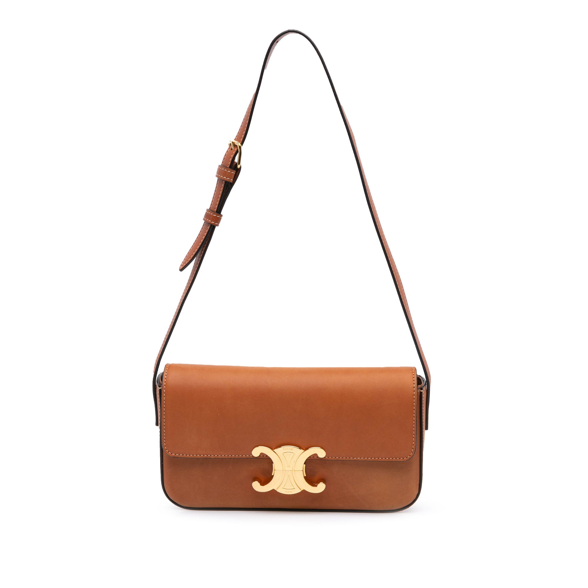 Leather Triomphe Claude Shoulder Bag