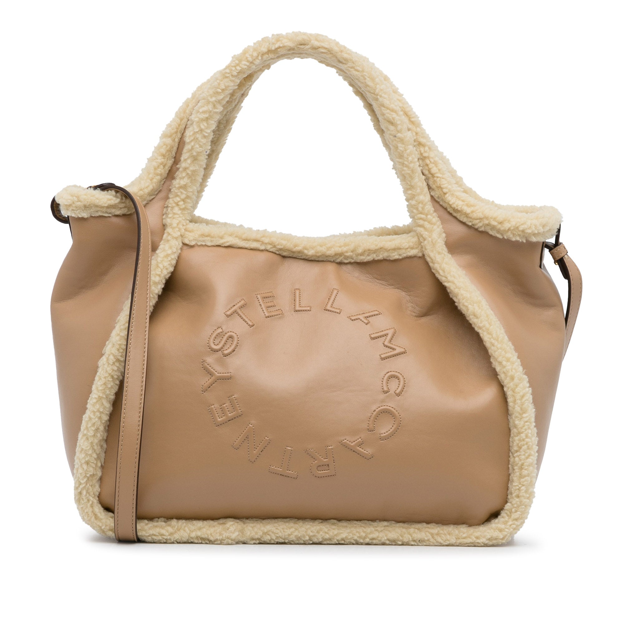 Shearling Trimmed Stella Logo Satchel_0