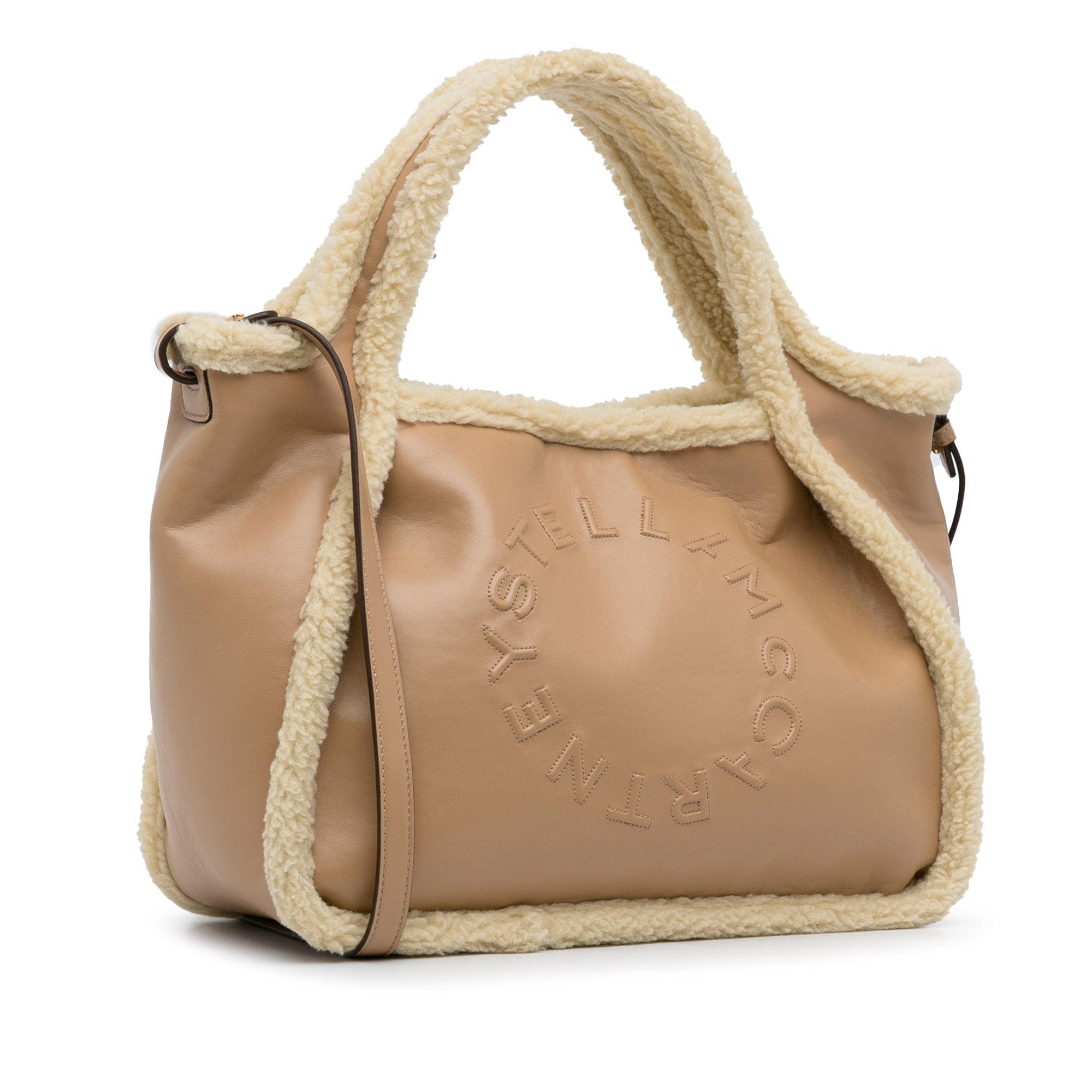 Shearling Trimmed Stella Logo Satchel_1