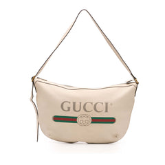 Leather Logo Half Moon Crossbody