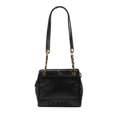 Caviar Logo Chain Shoulder Bag