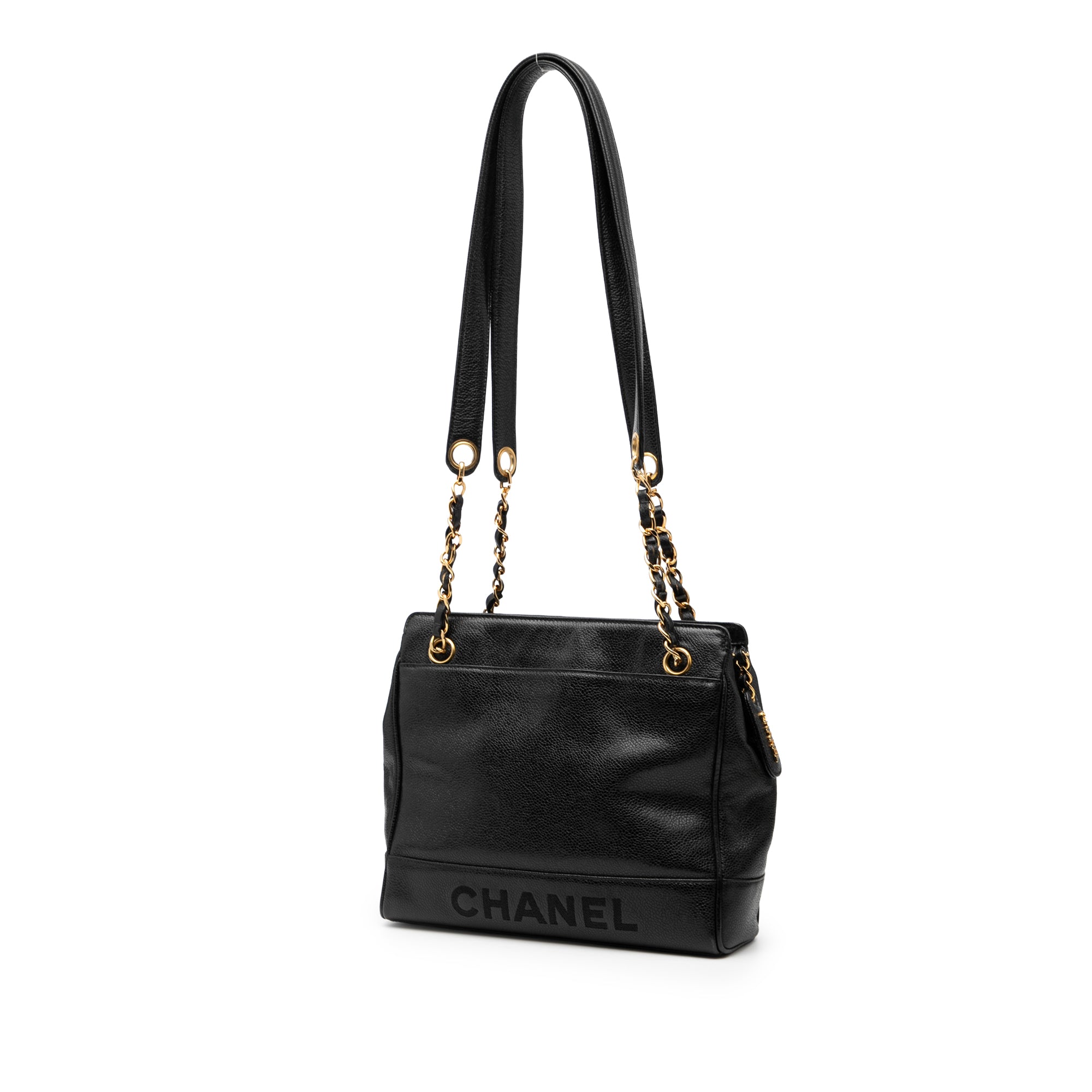 Caviar Logo Chain Shoulder Bag