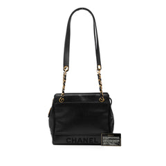 Caviar Logo Chain Shoulder Bag