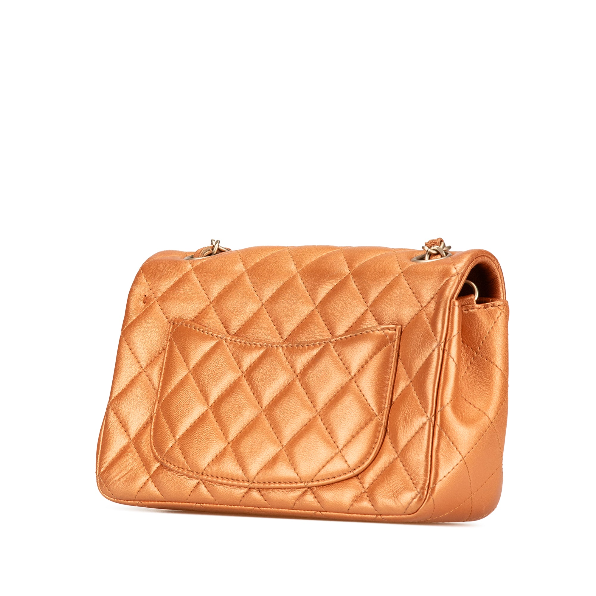 Mini Rectangular Classic Iridescent Lambskin Single Flap