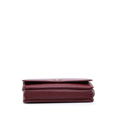 Embossed Lambskin Camellia Wallet On Chain