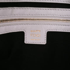 Large Zucca Embossed Leather Baguette Satchel