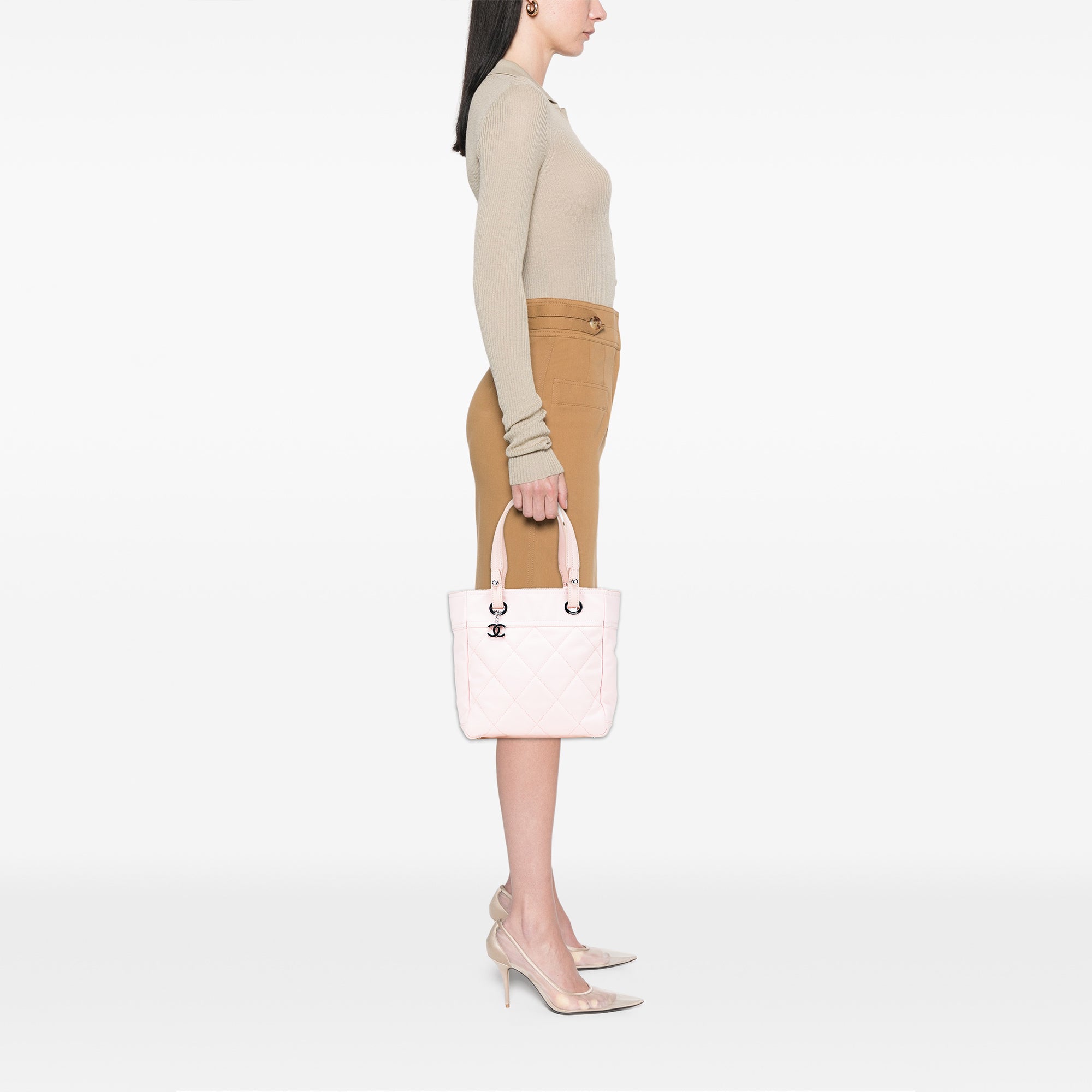 Small Quilted Canvas Paris Biarritz Tote