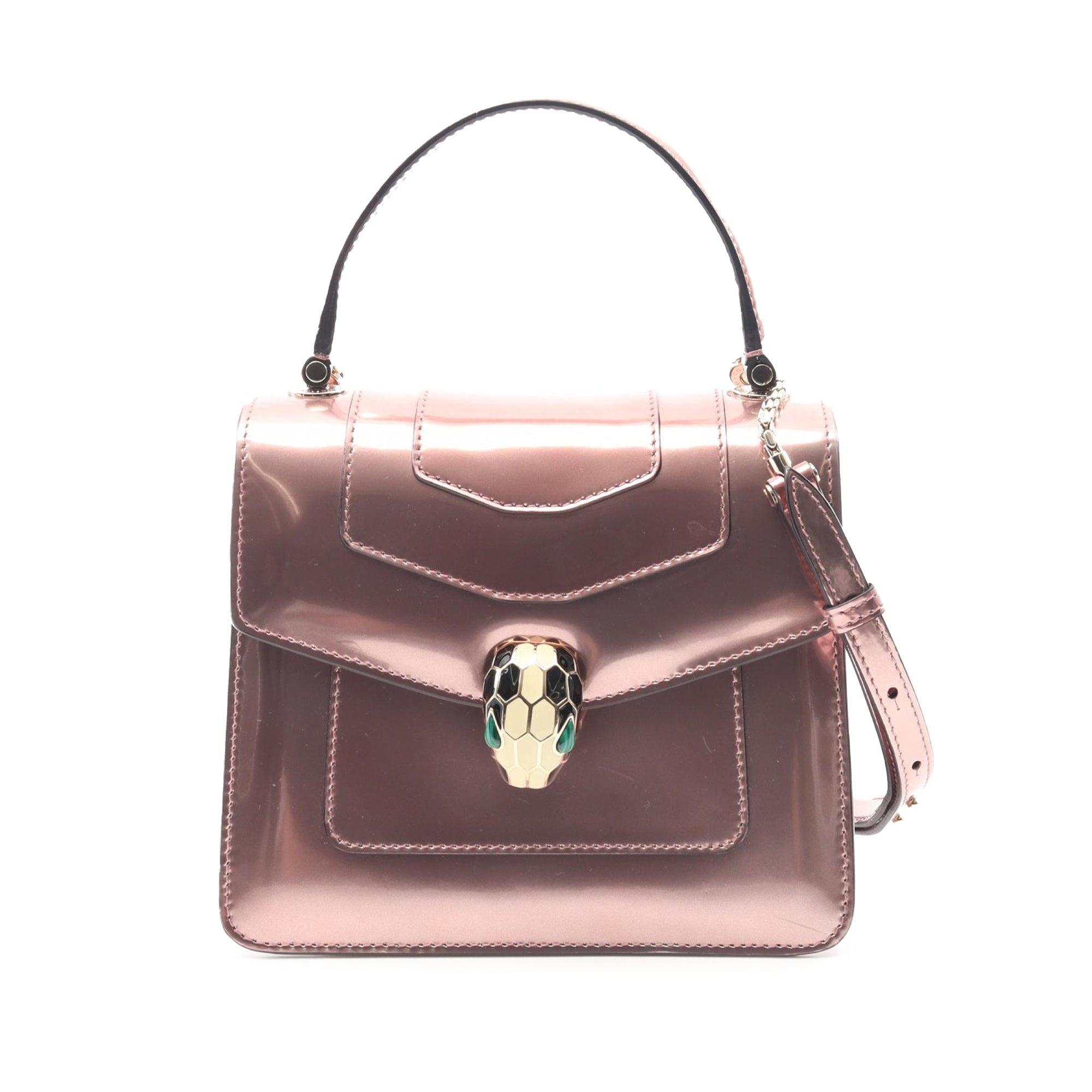 Patent Serpenti Forever Top Handle Satchel