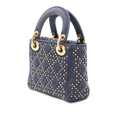 Mini Denim Cannage Studded Supple Lady Dior