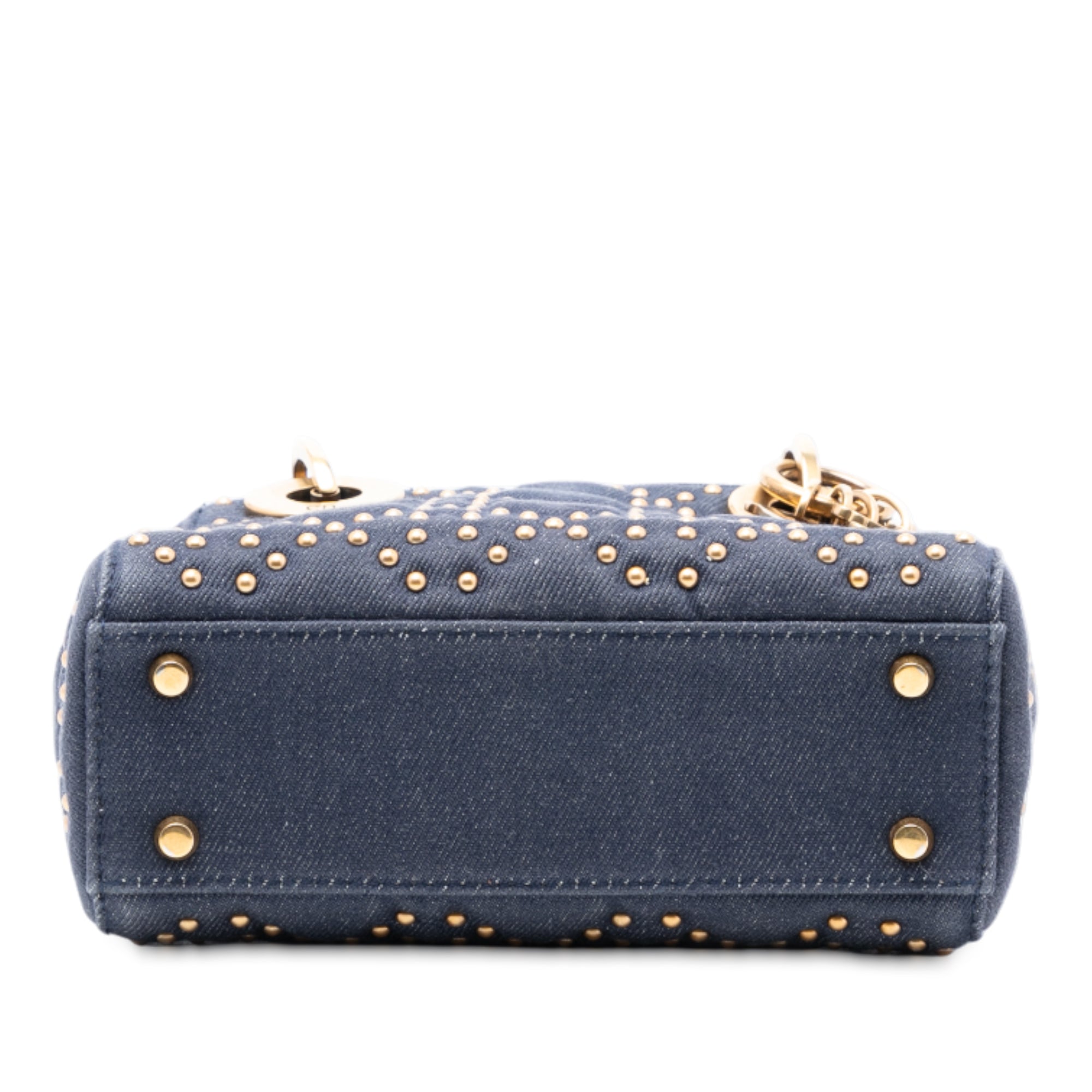 Mini Denim Cannage Studded Supple Lady Dior