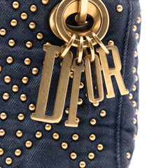 Mini Denim Cannage Studded Supple Lady Dior